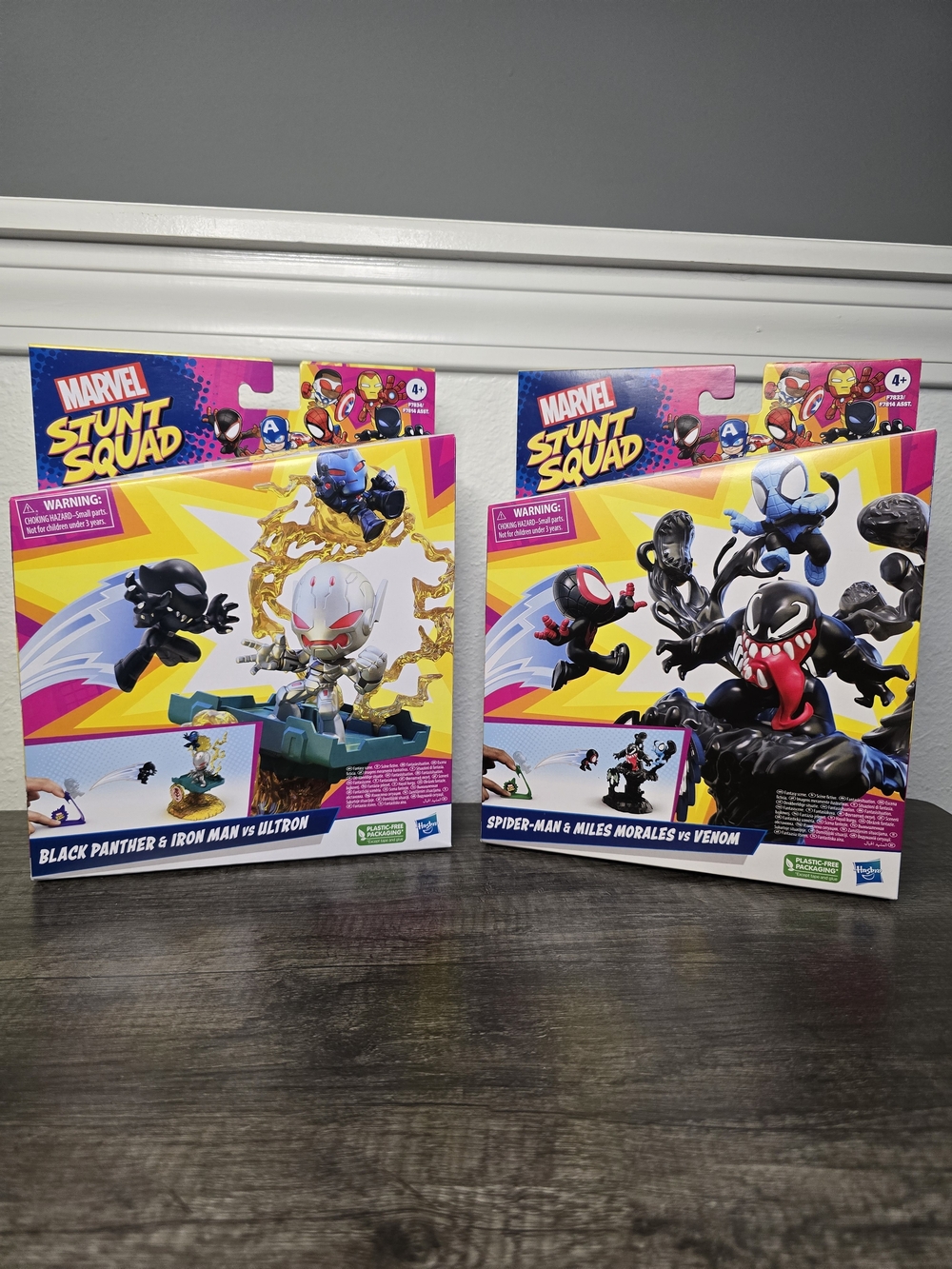 Marvel Stunt Squad Black Panther Iron Man & Spider-Man Venom Sets